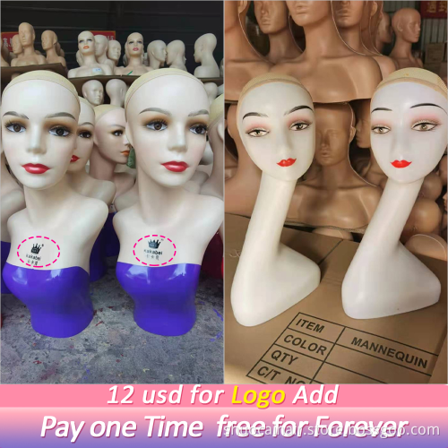 Mannequins Practical Mannequin Head Dummy Head Female Head Model Hat Wig Glasses Convenient Prop Display With Shoulders Smiling